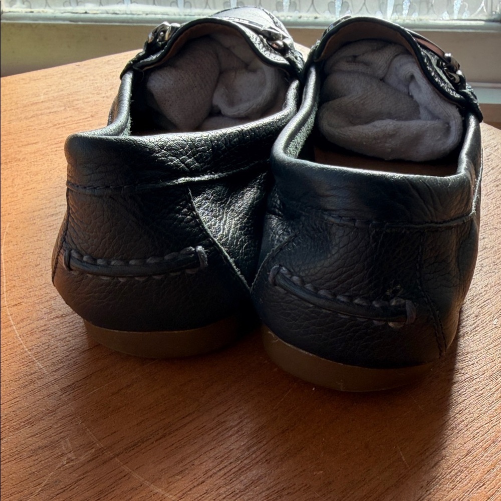 Coach Frederica Black Leather Driving Loafers - Picture 4 of 7